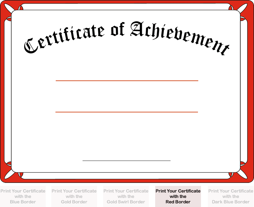 print certificate of achievement