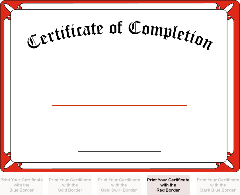 print certificate of completion