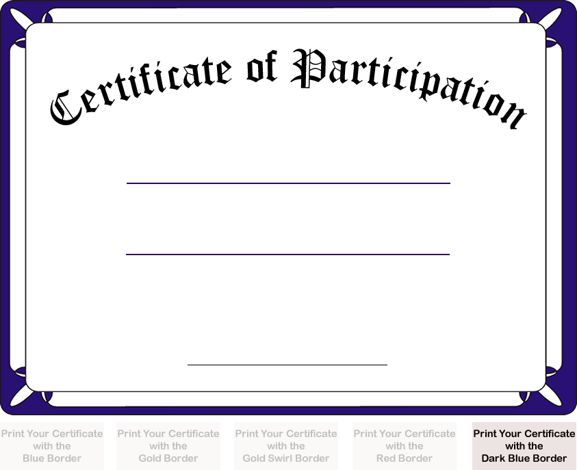 blank certificate of participation